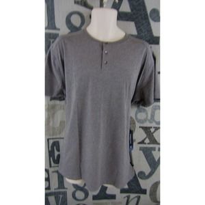 NEW Kenneth Cole Henley Shirt Men 2XL Slim Fit Gray Heather 4-Way Stretch $49